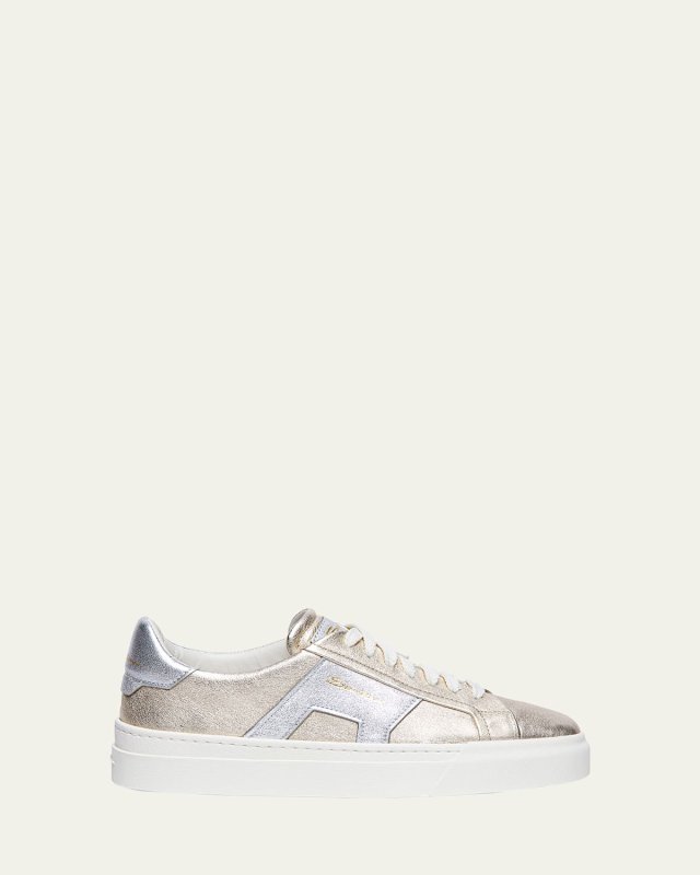 Metallic Bicolor Low-Top Sneakers